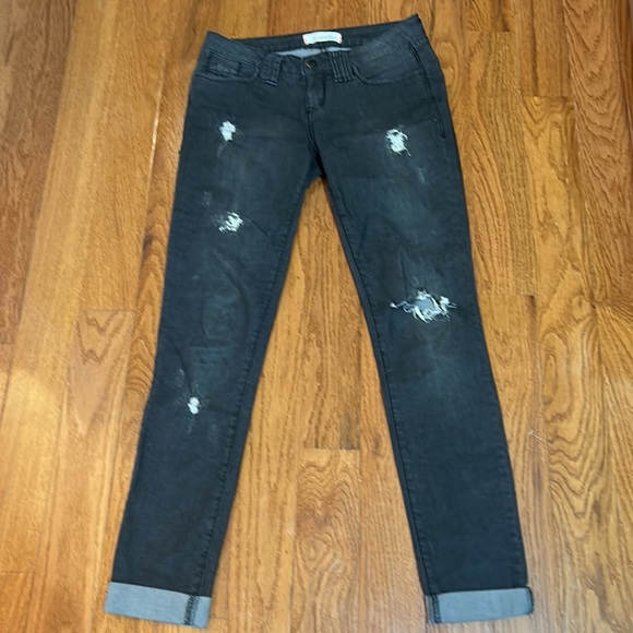 21 DENIM DISTRESSED GRAY WOMEN JEANS IN SIZE 25 - Picture 2 of 7